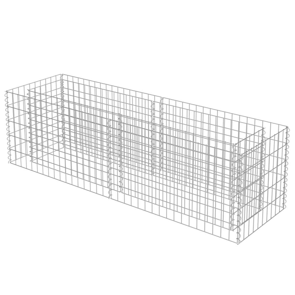 143559 vidaXL Gabion Raised Bed Galvanised Steel 180x50x50 cm