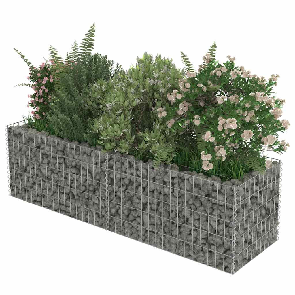 143559 vidaXL Gabion Raised Bed Galvanised Steel 180x50x50 cm