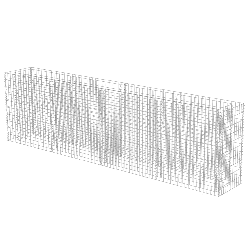 143560 vidaXL Gabion Raised Bed Galvanised Steel 360x50x100 cm