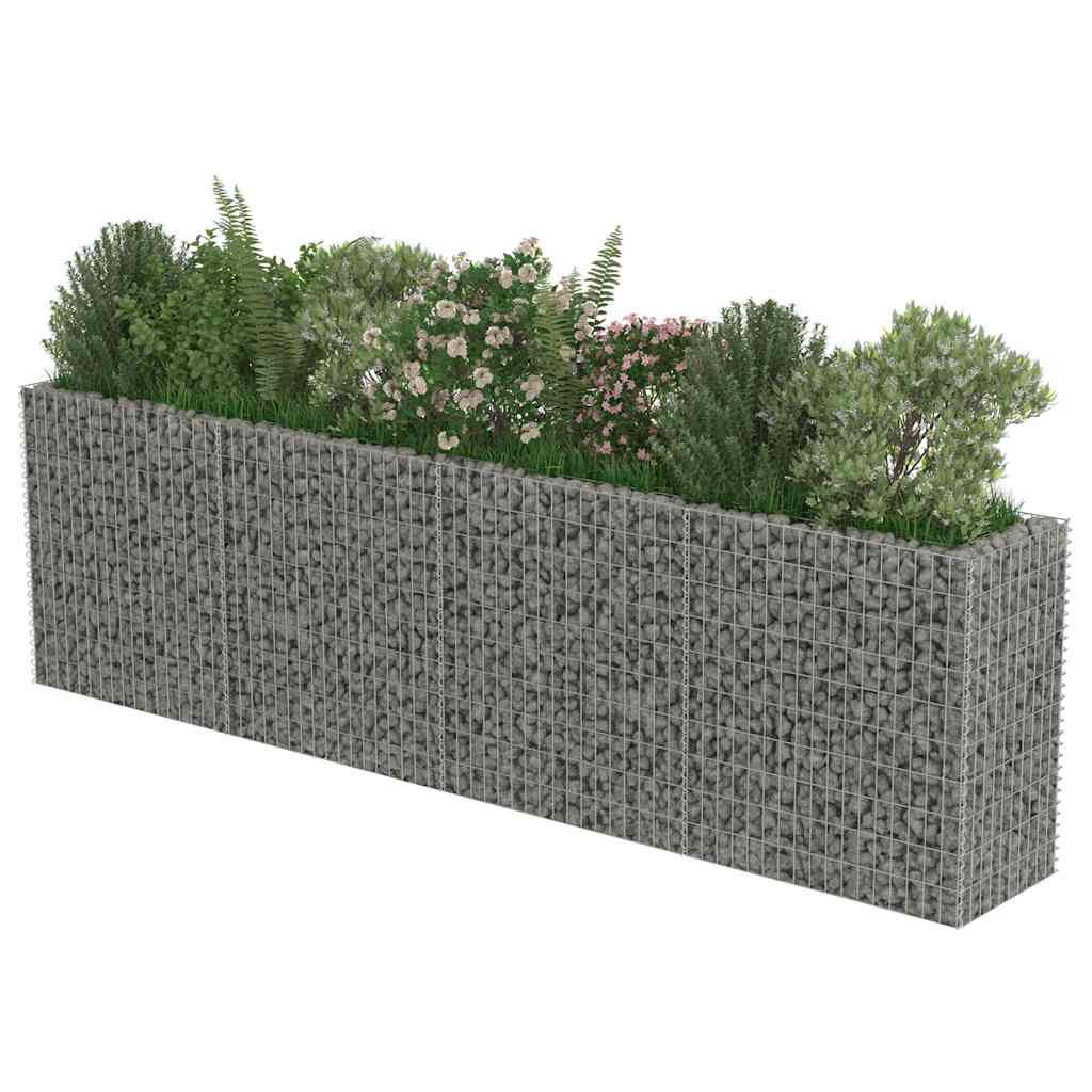 143560 vidaXL Gabion Raised Bed Galvanised Steel 360x50x100 cm