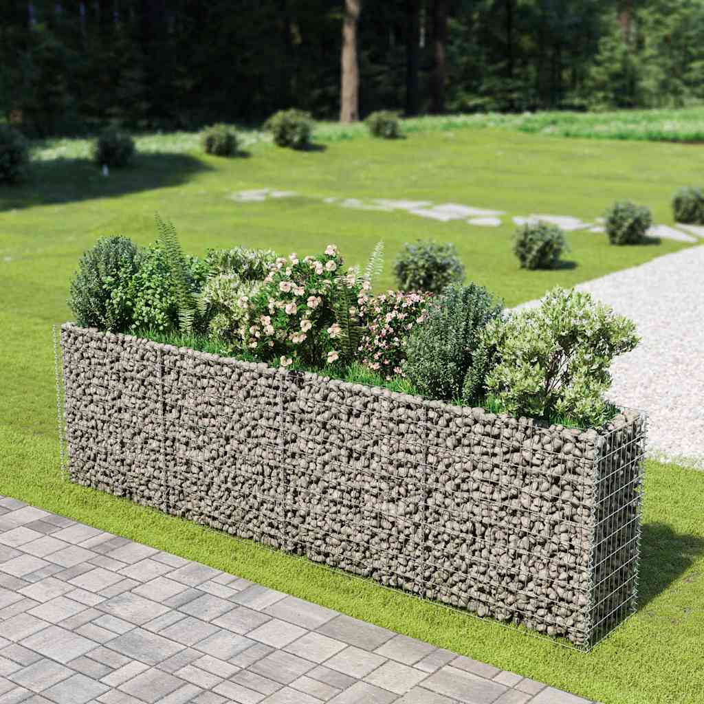 143560 vidaXL Gabion Raised Bed Galvanised Steel 360x50x100 cm