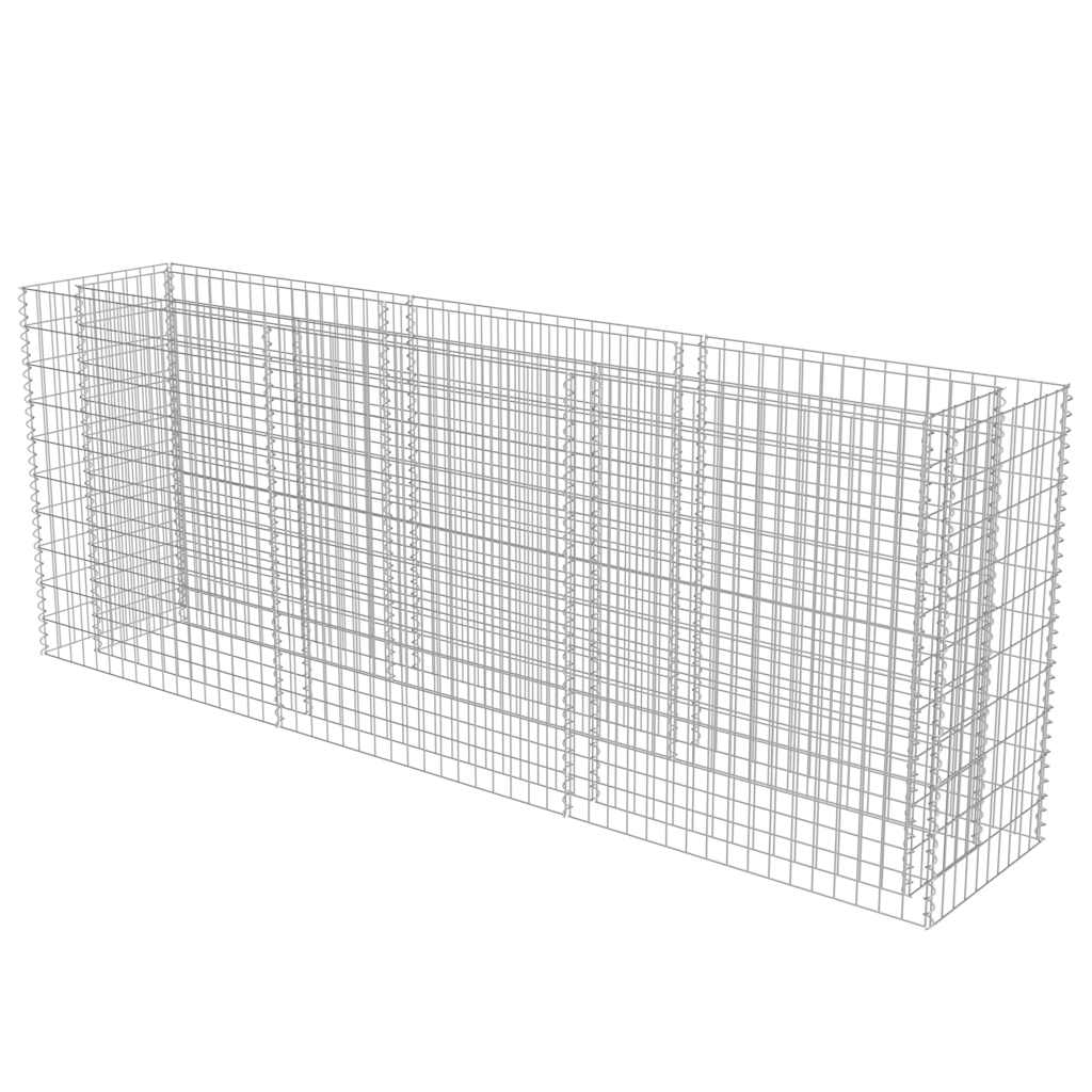 vidaXL Gabion Raised Bed Galvanised Steel 270x50x100 cm