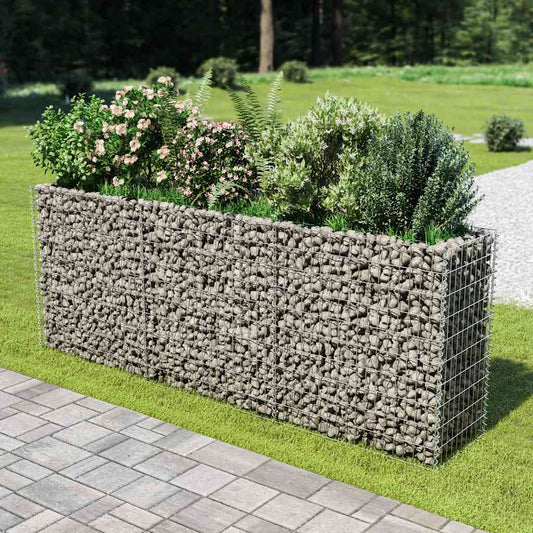 143562 vidaXL Gabion Raised Bed Galvanised Steel 270x50x100 cm