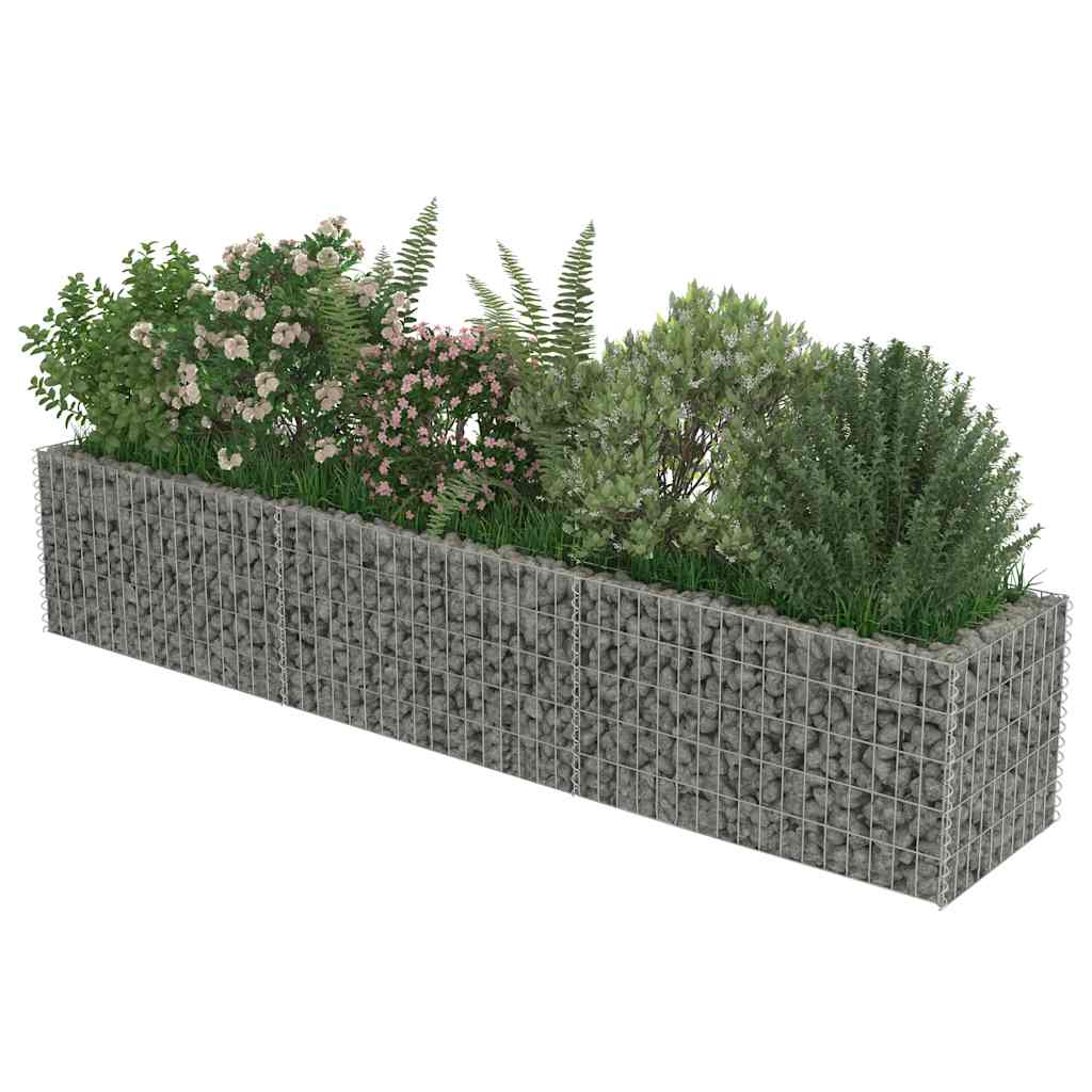 143563 vidaXL Gabion Raised Bed Galvanised Steel 270x50x50 cm
