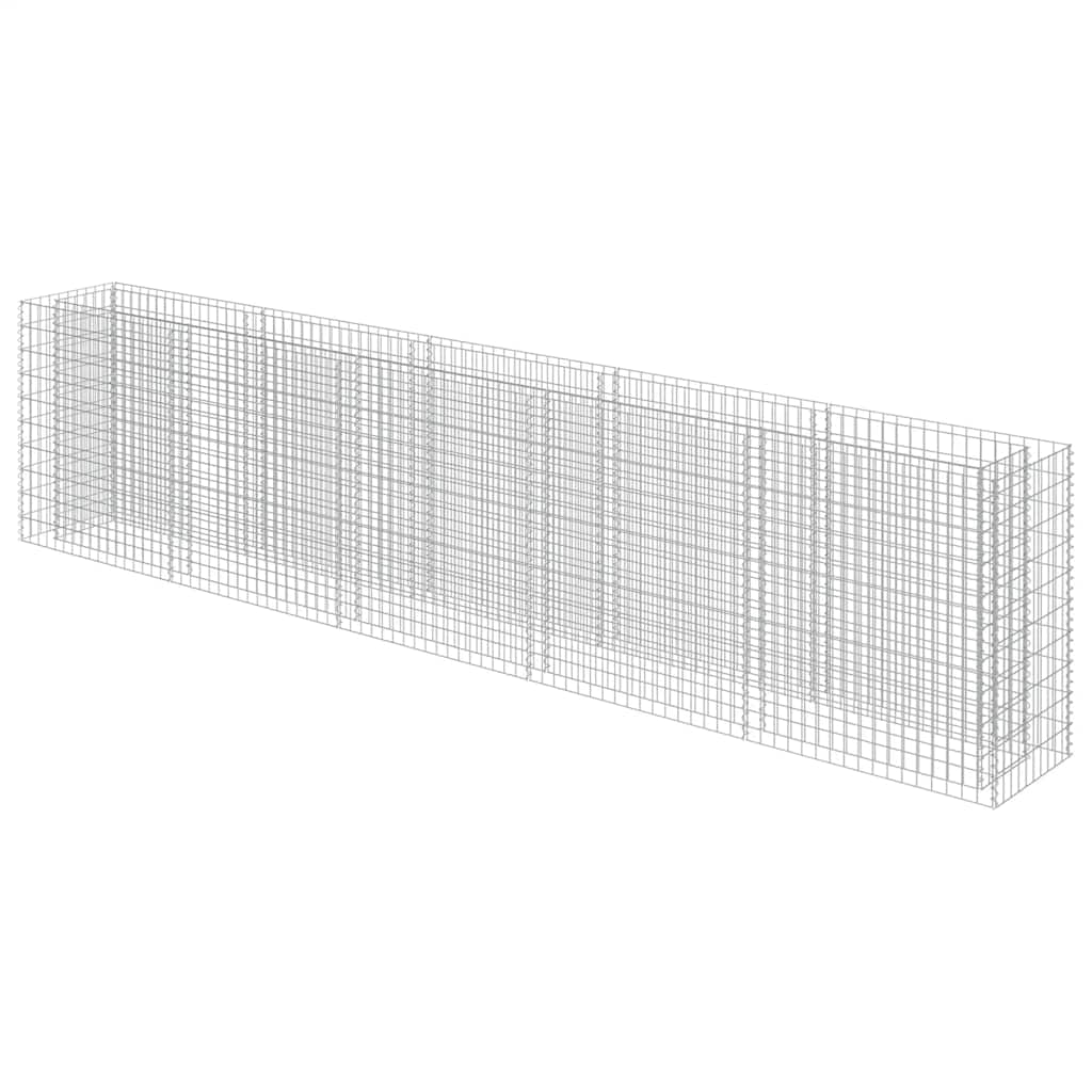 143564 vidaXL Gabion Raised Bed Galvanised Steel 450x50x100 cm