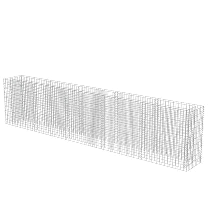 143564 vidaXL Gabion Raised Bed Galvanised Steel 450x50x100 cm
