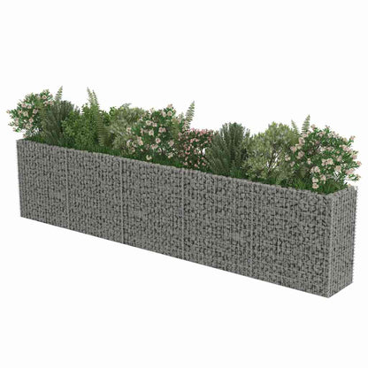 143564 vidaXL Gabion Raised Bed Galvanised Steel 450x50x100 cm