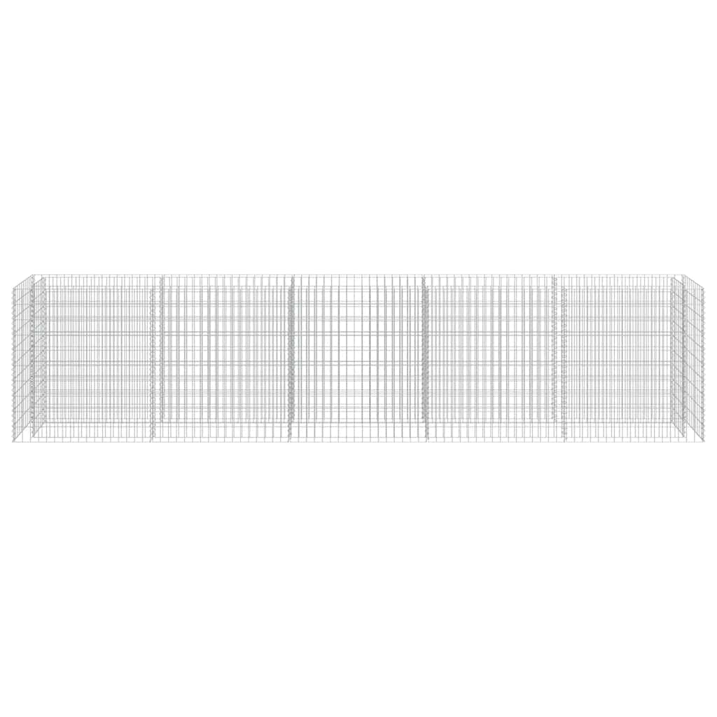 143564 vidaXL Gabion Raised Bed Galvanised Steel 450x50x100 cm