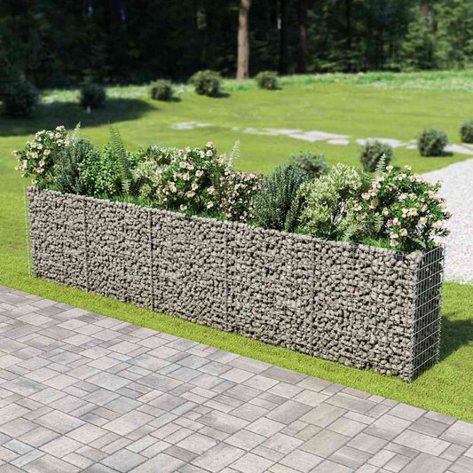 143564 vidaXL Gabion Raised Bed Galvanised Steel 450x50x100 cm