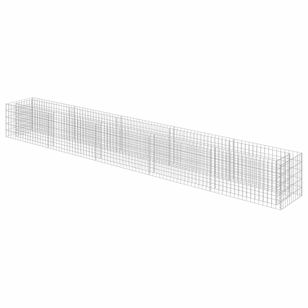 vidaXL Gabion Raised Bed Galvanised Steel 450x50x50 cm