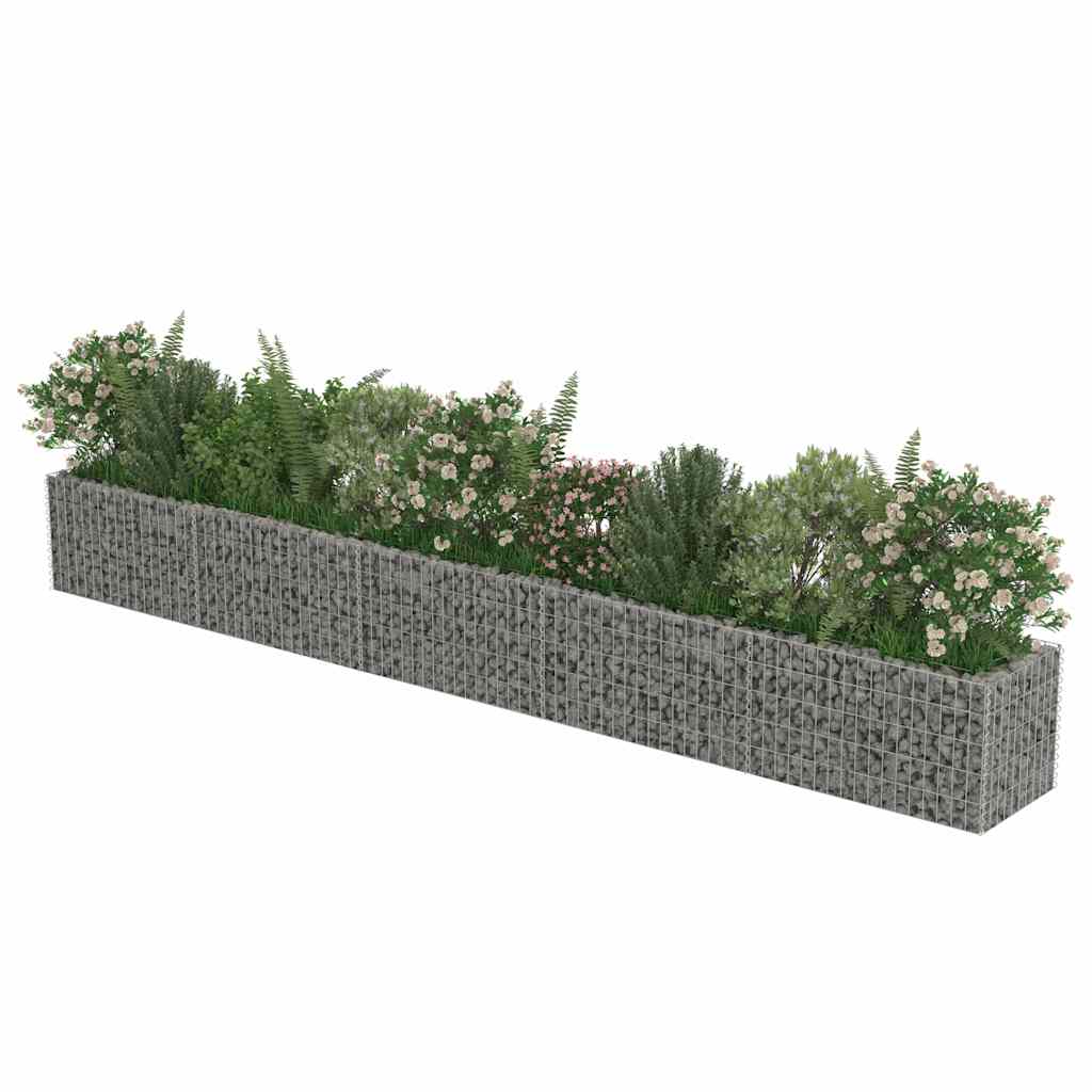 143565 vidaXL Gabion Raised Bed Galvanised Steel 450x50x50 cm
