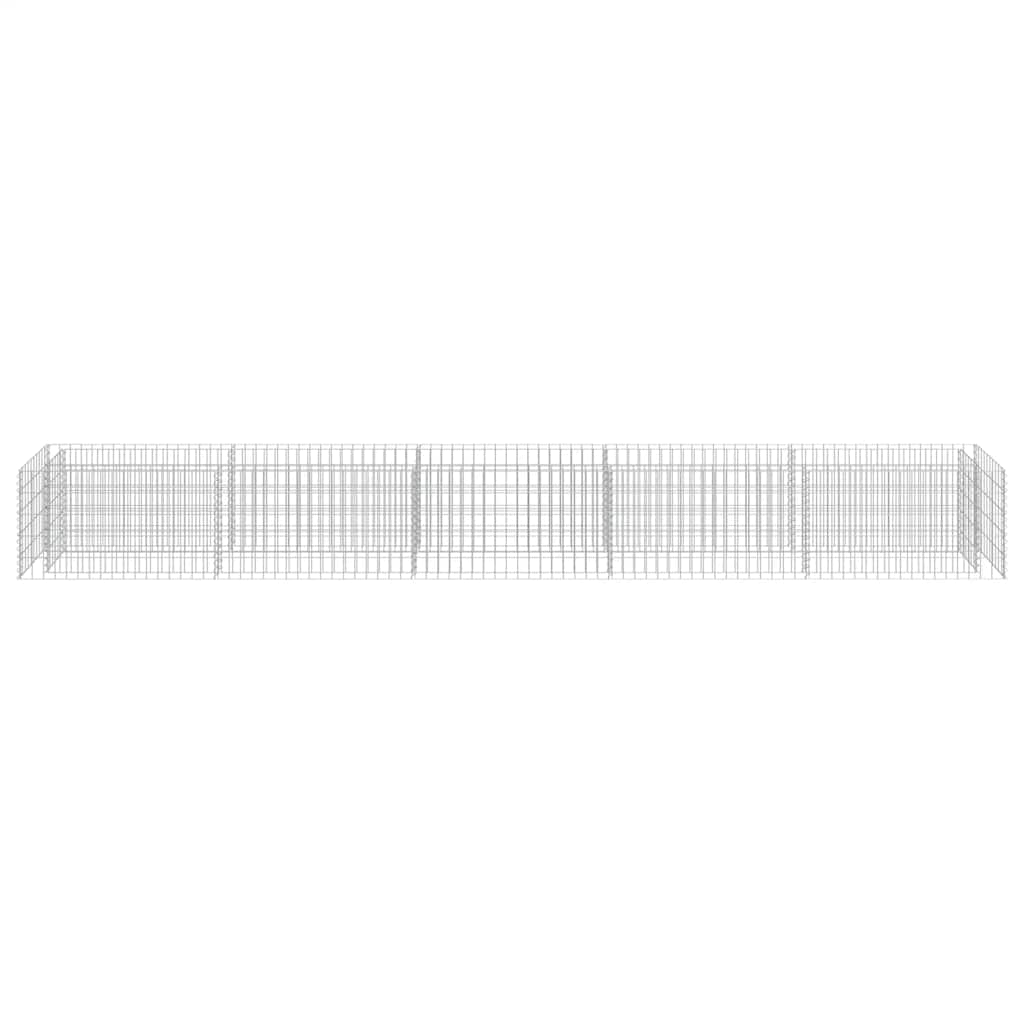 143565 vidaXL Gabion Raised Bed Galvanised Steel 450x50x50 cm