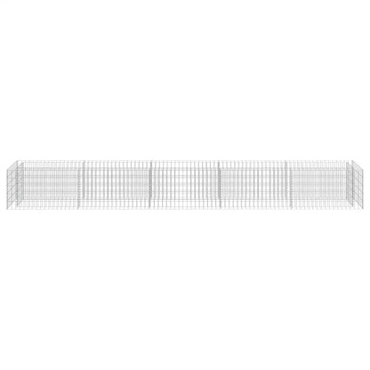 143565 vidaXL Gabion Raised Bed Galvanised Steel 450x50x50 cm