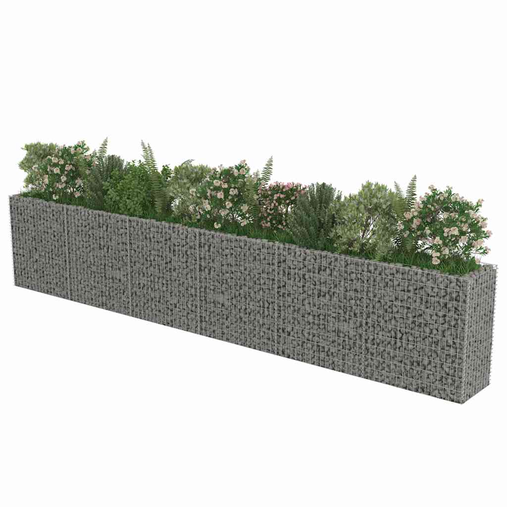 143566 vidaXL Gabion Raised Bed Galvanised Steel 540x50x100 cm