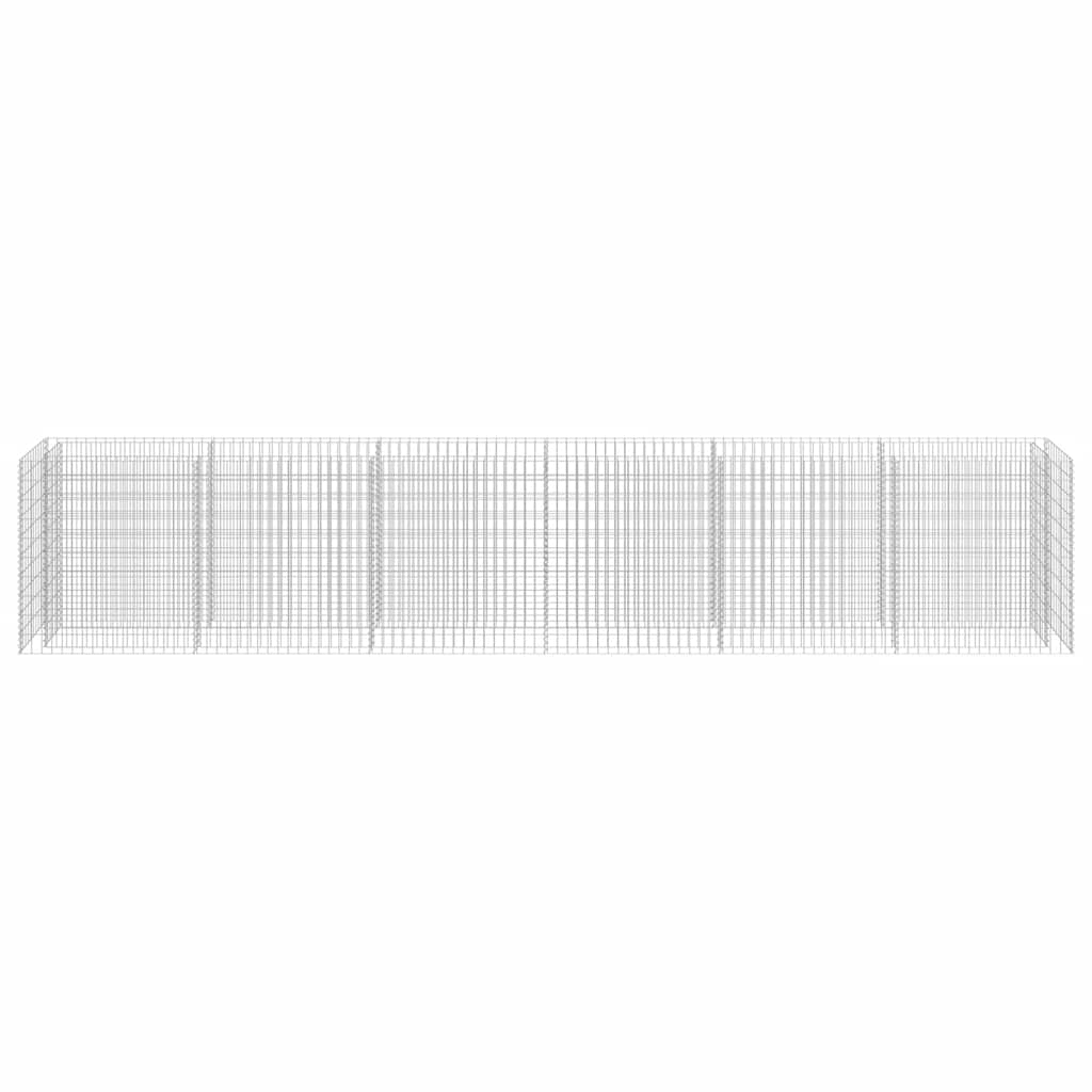 143566 vidaXL Gabion Raised Bed Galvanised Steel 540x50x100 cm