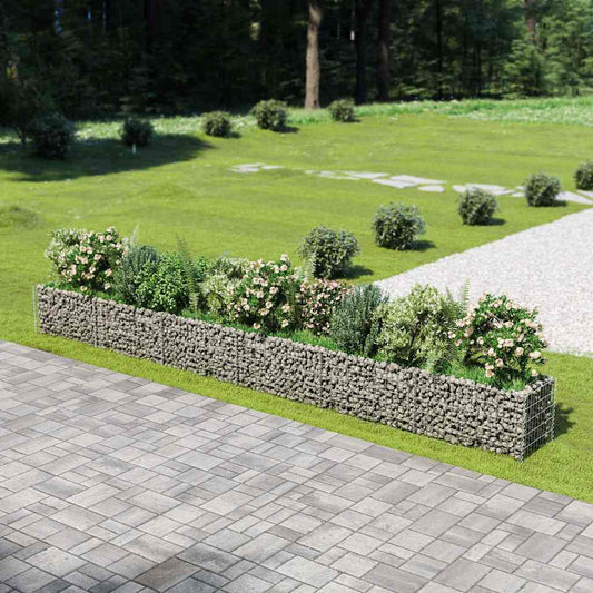 143567 vidaXL Gabion Raised Bed Galvanised Steel 540x50x50 cm
