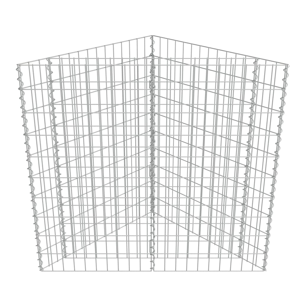 vidaXL Gabion Raised Bed Galvanised Steel 75x75x100 cm