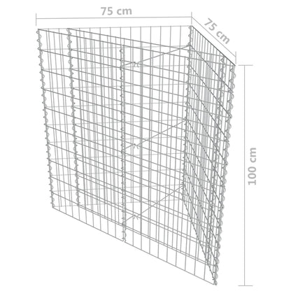 vidaXL Gabion Raised Bed Galvanised Steel 75x75x100 cm