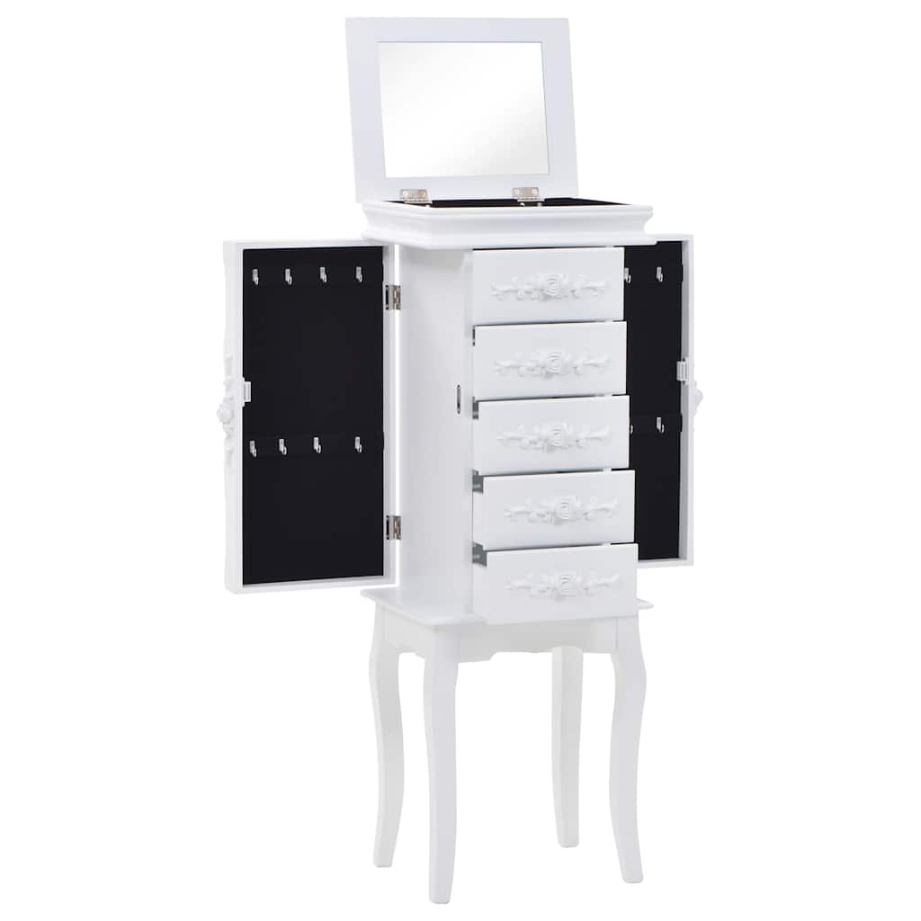246959 vidaXL Free Standing Jewelery Cabinet White