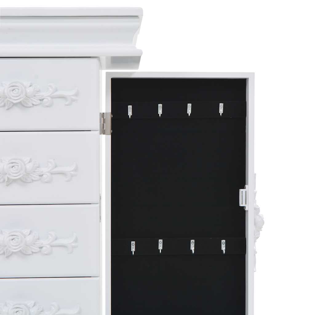 vidaXL Free Standing Jewelery Cabinet White