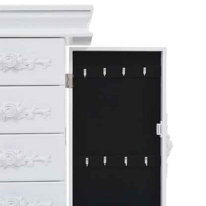 vidaXL Free Standing Jewelery Cabinet White
