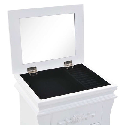 246959 vidaXL Free Standing Jewelery Cabinet White
