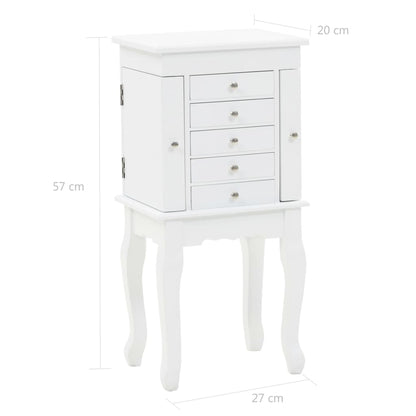 vidaXL Free Standing Jewelery Cabinet White