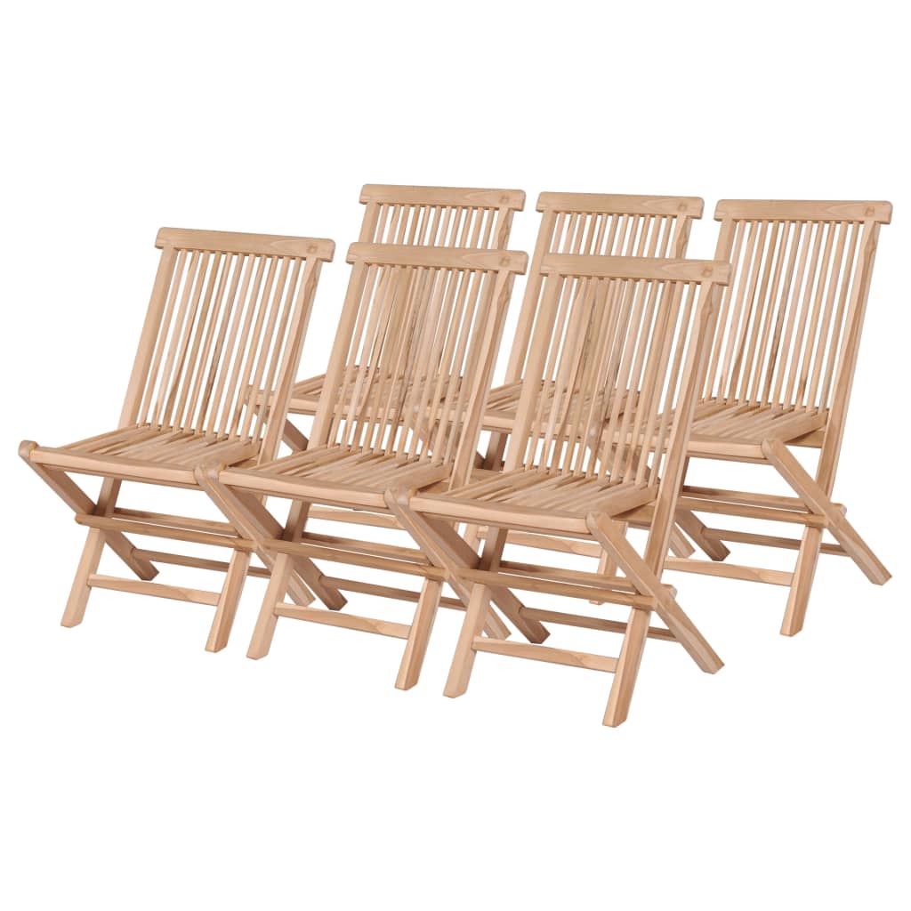 vidaXL 7 Piece Folding Outdoor Dining Set Solid Teak Wood