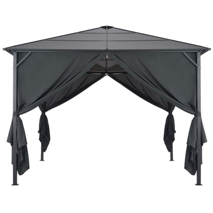 vidaXL Gazebo with Curtain Aluminium 3x3 m Black