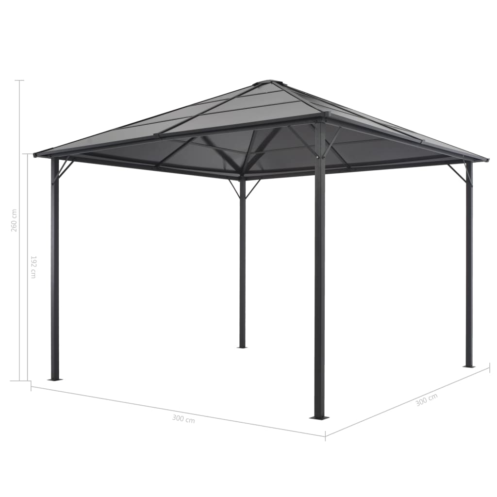 vidaXL Gazebo | Anthracite | Aluminium and Steel | Large