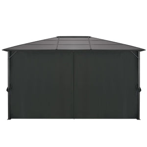 vidaXL Gazebo with Curtain Aluminium 4x3x2.6 m Black