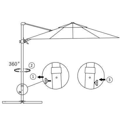 vidaXL Cantilever Garden Parasol | Anthracite | Polyester, Aluminium | Large