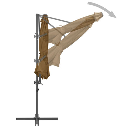 vidaXL Cantilever Garden Parasol | Taupe | Polyester Fabric | Large | Rotatable