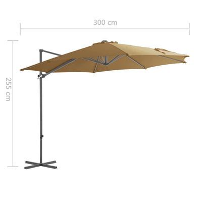 vidaXL Cantilever Garden Parasol | Taupe | Polyester Fabric | Large | Rotatable