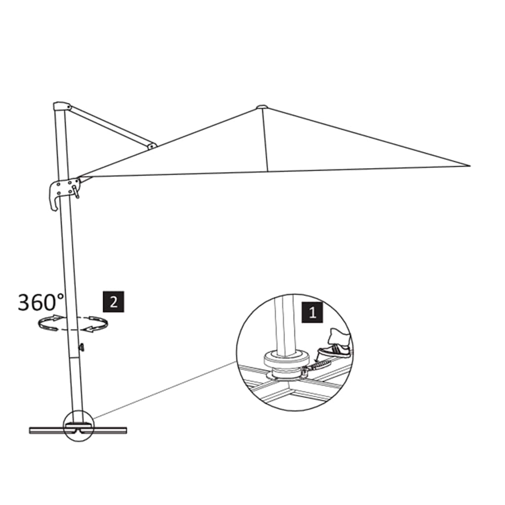 vidaXL Cantilever Garden Parasol with Aluminium Pole 400x300 cm Anthracite