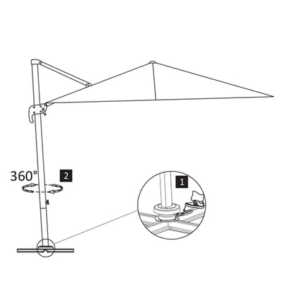 vidaXL Cantilever Garden Parasol with Aluminium Pole 400x300 cm Anthracite