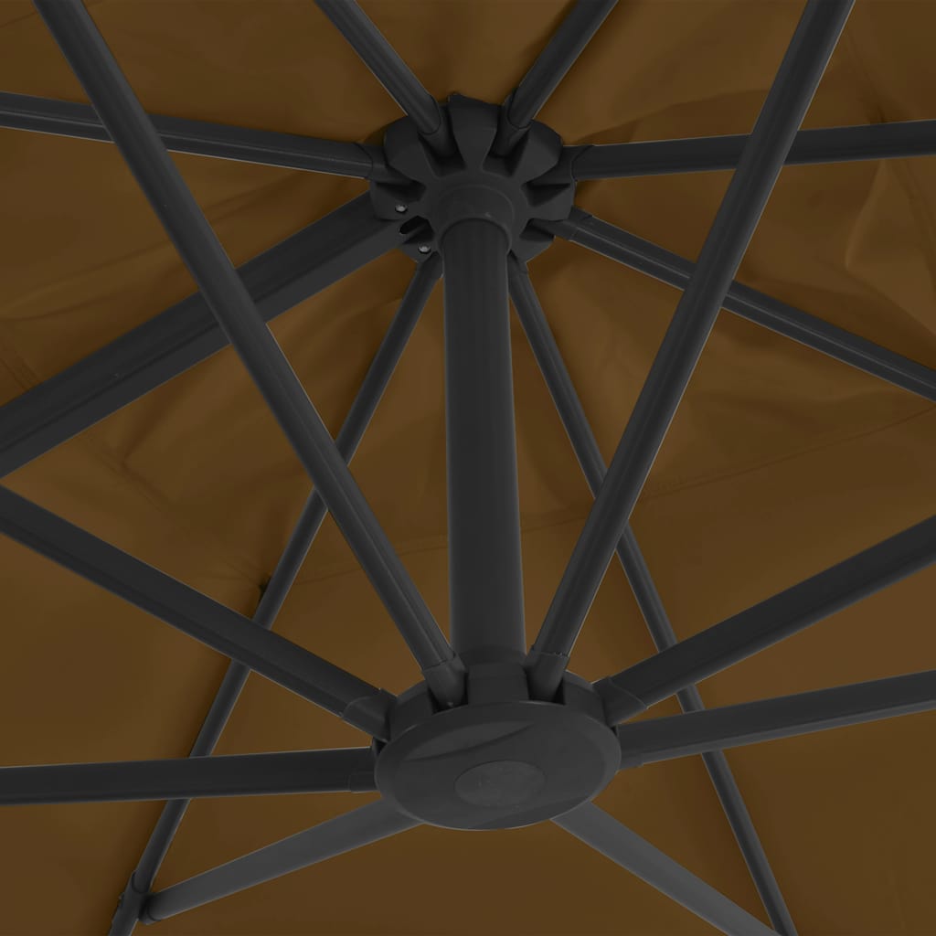 vidaXL Cantilever Garden Parasol with Aluminium Pole 300x300 cm Taupe