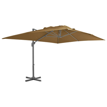 vidaXL Cantilever Garden Parasol | Taupe | Polyester | Large | Rotatable