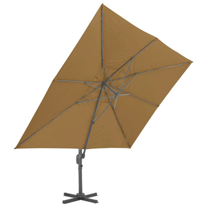 vidaXL Cantilever Garden Parasol | Taupe | Polyester | Large | Rotatable