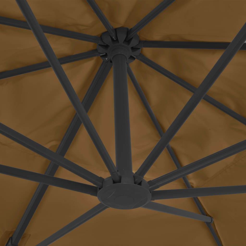vidaXL Cantilever Garden Parasol | Taupe | Polyester | Large | Rotatable