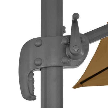 vidaXL Cantilever Garden Parasol | Taupe | Polyester | Large | Rotatable