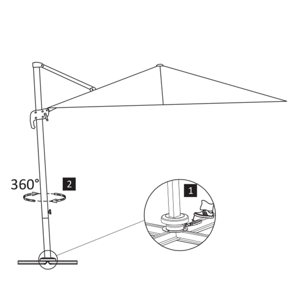 vidaXL Cantilever Garden Parasol | Taupe | Polyester | Large | Rotatable
