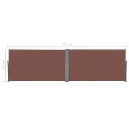 143681 vidaXL Retractable Side Awning 160x600 cm Brown