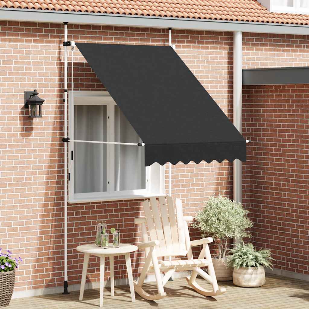 vidaXL Manual Retractable Awning 150 cm Anthracite