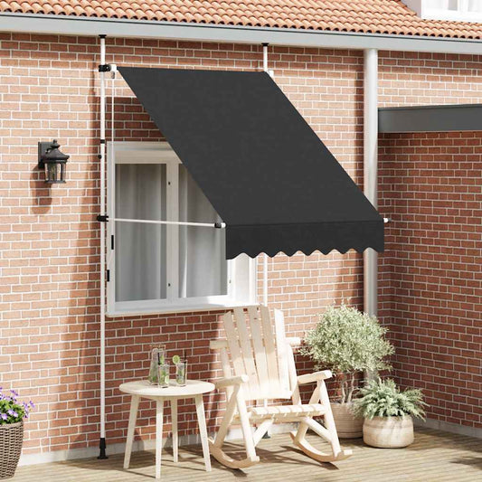 vidaXL Manual Retractable Awning 150 cm Anthracite