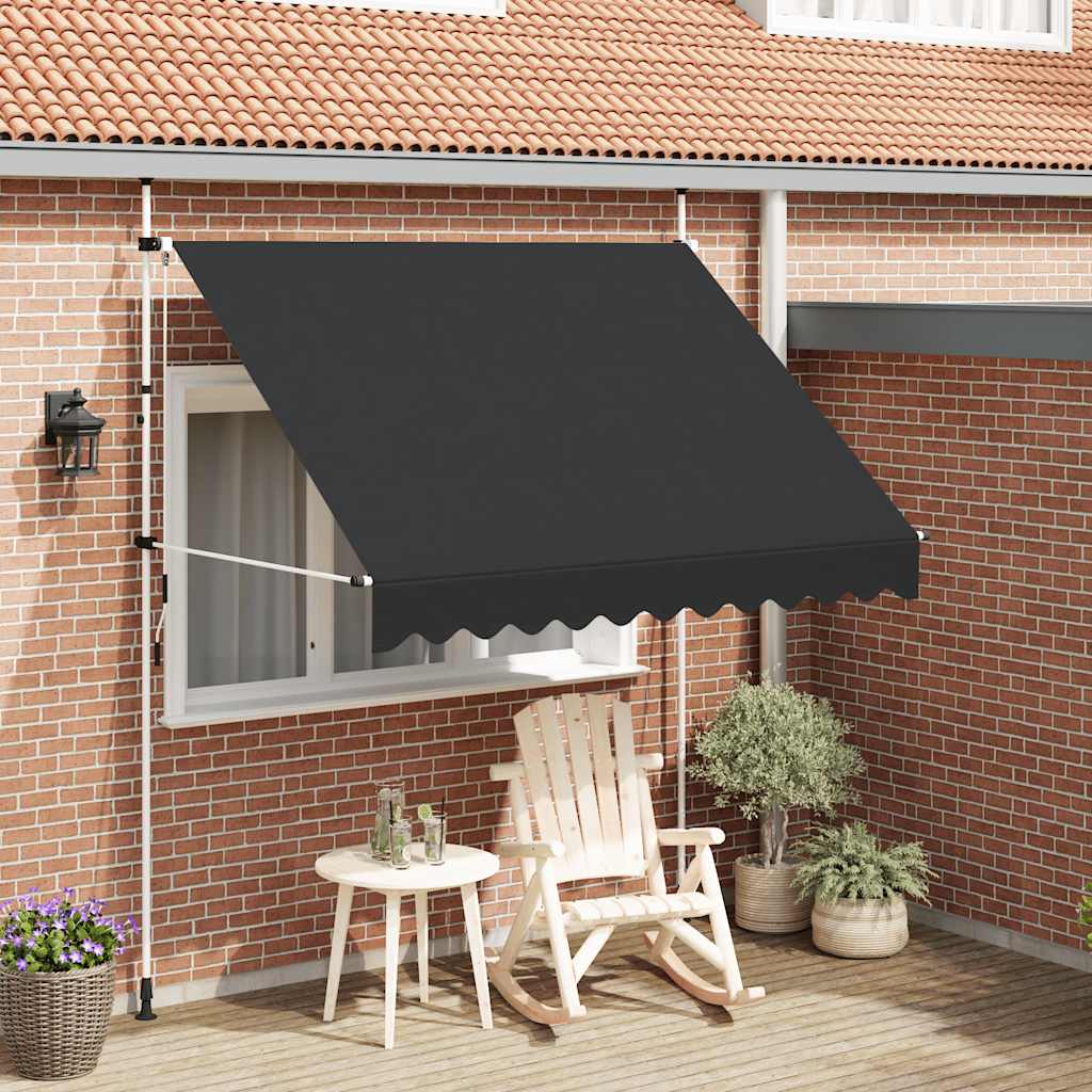 vidaXL Manual Retractable Awning 250 cm Anthracite