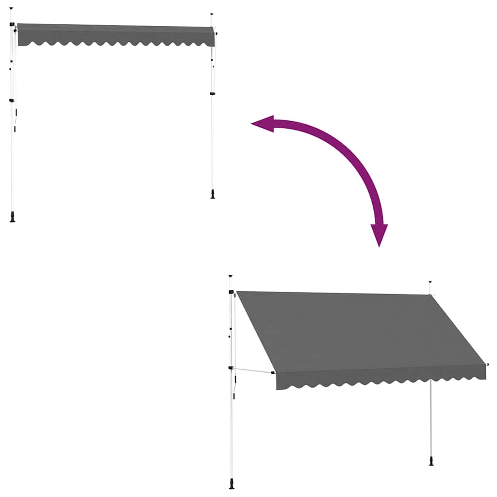 vidaXL Manual Retractable Awning 350 cm Anthracite