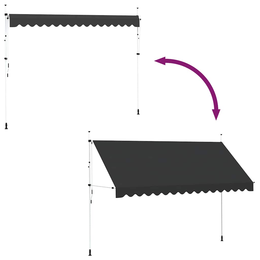 vidaXL Manual Retractable Awning 400 cm Anthracite