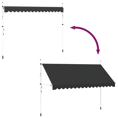 vidaXL Manual Retractable Awning 400 cm Anthracite