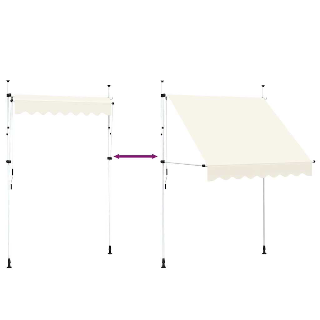 vidaXL Manual Retractable Awning 200 cm Cream